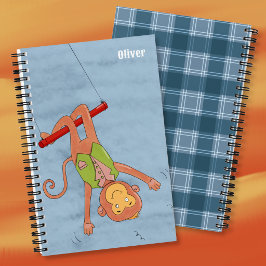 Cuaderno en espiral para niños mono del circo Acró