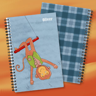 Cuaderno en espiral para niños mono del circo Acró