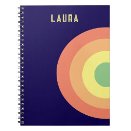Cuaderno en espiral personalizado arcoíris azul, m