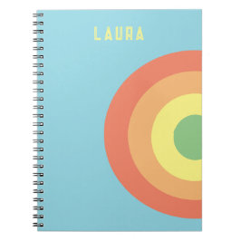 Cuaderno en espiral personalizado arcoíris azul, m