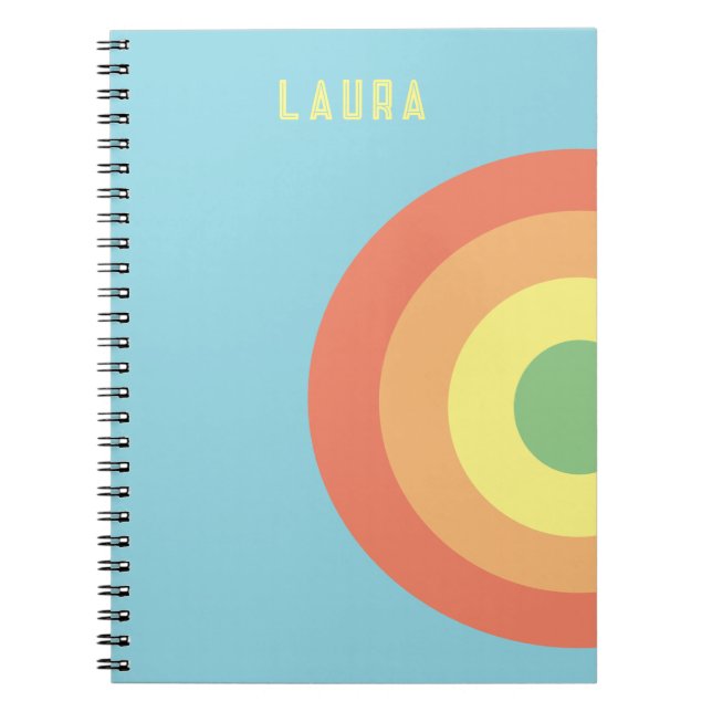 Cuaderno en espiral personalizado arcoíris azul, m (Frente)