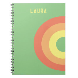 Cuaderno en espiral personalizado arcoíris rosa, m