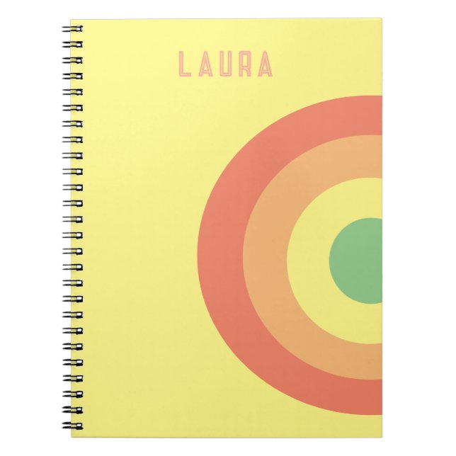 Cuaderno en espiral personalizado arcoíris rosa, m (Frente)
