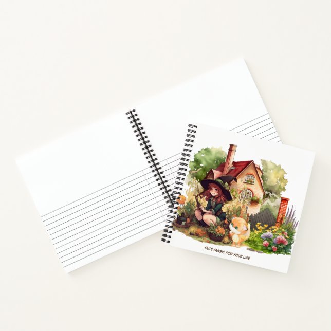 Cuaderno en espiral personalizado | Bruja y zorro  (Interior)