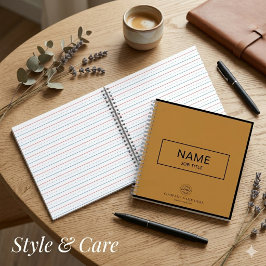 Cuaderno en espiral personalizado con nombre y log
