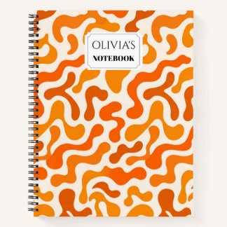 Cuaderno en espiral personalizado de blob retro