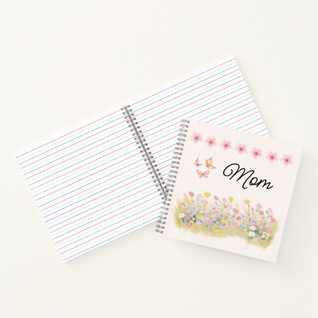 Cuaderno en espiral personalizado de mariposas de  (Interior)