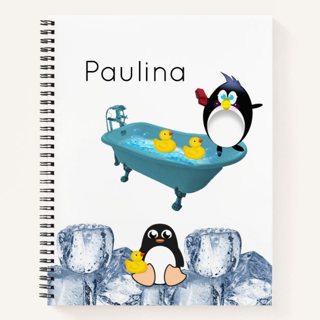 Cuaderno en espiral Pingüino Patos Amarillos de Hi (Anverso)
