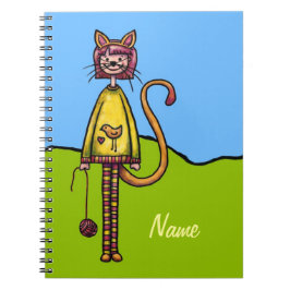 Cuaderno en espiral, plantilla de nombre de chica