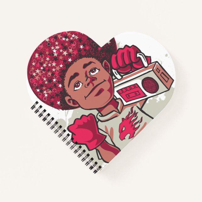 Cuaderno en espiral – Poder JUVENIL Afro y Boombox (Anverso)