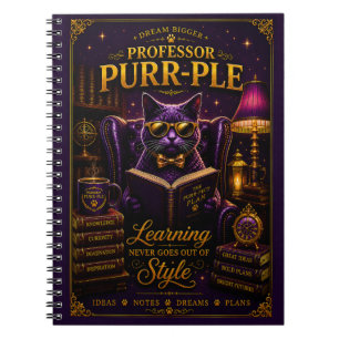 Cuaderno en espiral Professor Purr-Ple™