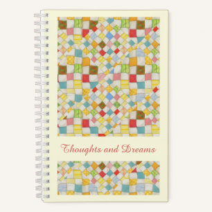 Cuaderno en espiral QUILT MOSAIC 5.5x8.5 / Crema
