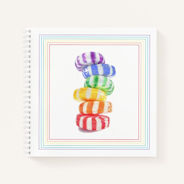 Cuaderno en espiral RAINBOW CANDY 8.5x8.5 (Anverso)