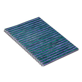 Cuaderno en espiral, rayas pintadas, azul turquesa