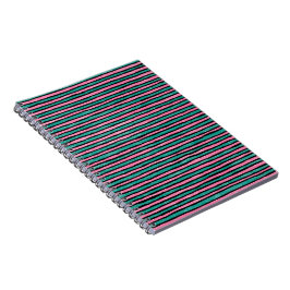 Cuaderno en espiral, rayas pintadas, azul turquesa