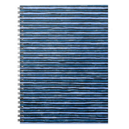 Cuaderno en espiral, rayas pintadas, azules
