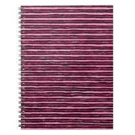 Cuaderno en espiral, rayas pintadas, rosa y magent