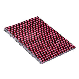Cuaderno en espiral, rayas pintadas, rosa y rojo