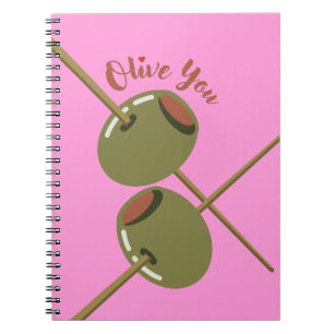Cuaderno en espiral rosa lindo Olive You Cuadern
