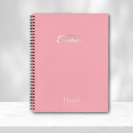 Cuaderno en espiral rosa minimalista – “Esenciales