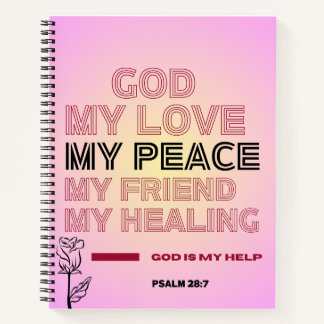 Cuaderno en espiral Salmo 28:7 Dios, mi amor y ayu
