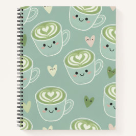 Cuaderno en espiral verde pastel de Matcha Latte l