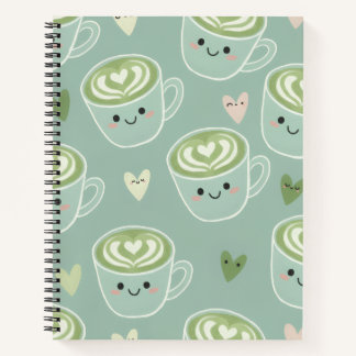 Cuaderno en espiral verde pastel de Matcha Latte l