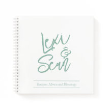 Cuaderno en espiral verde salvia para despedida de