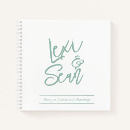 Cuaderno en espiral verde salvia para despedida de