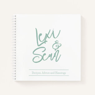 Cuaderno en espiral verde salvia para despedida de