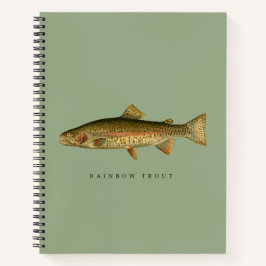 Cuaderno en espiral verde salvia trucha arcoíris