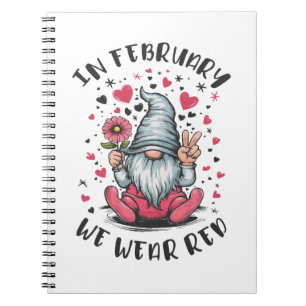 Cuaderno En Febrero Usamos Rojo Conciencia de la Salud del