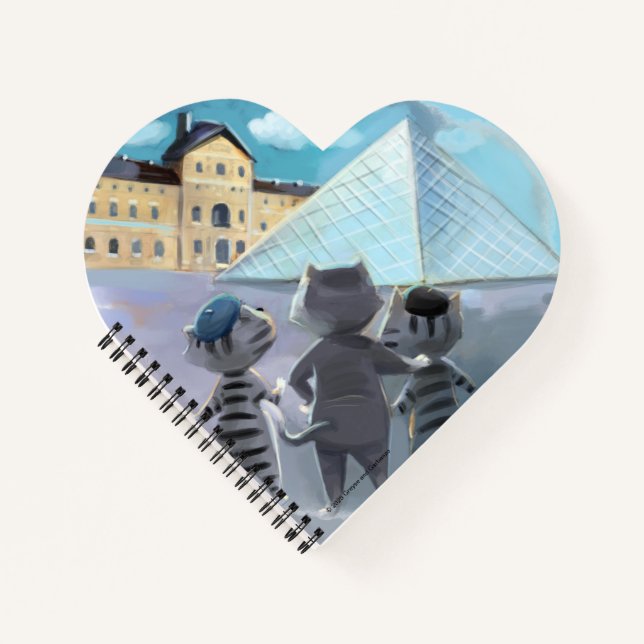 Cuaderno en forma de corazón Cats Louvre París (Anverso)