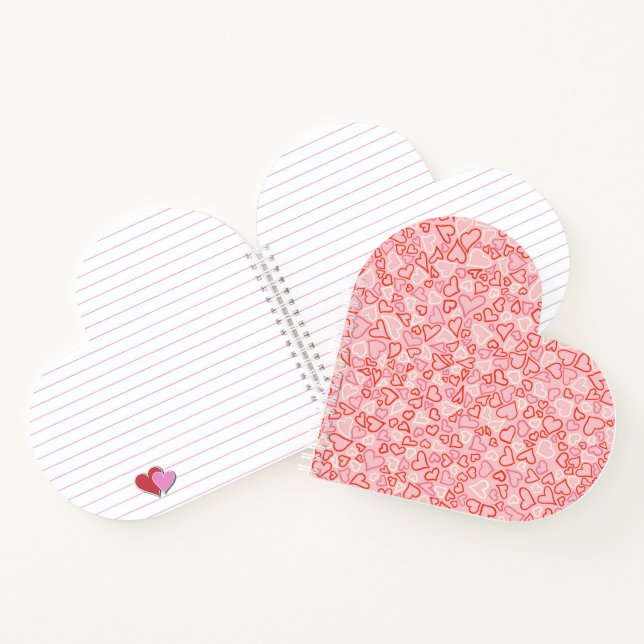 Cuaderno en forma de corazón con cubierta de doodl (Interior)