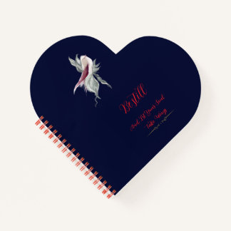 Cuaderno en forma de corazón con espiral de aves b