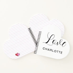 Cuaderno En Forma De Corazón Con Símbolo De Amor D