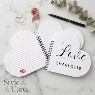 Cuaderno En Forma De Corazón Con Símbolo De Amor D