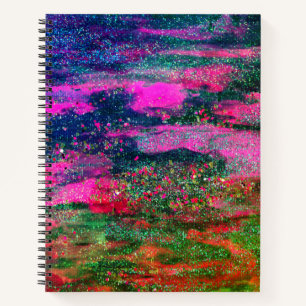 Cuaderno en forma de corazón de galaxia