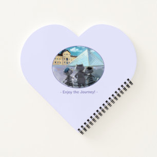 Cuaderno en forma de corazón de gatos Louvre París