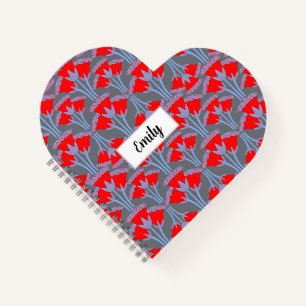 Cuaderno en forma de corazón lindo de campanilla r