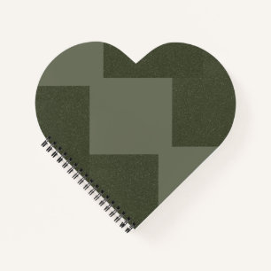 Cuaderno en forma de corazón verde musgo