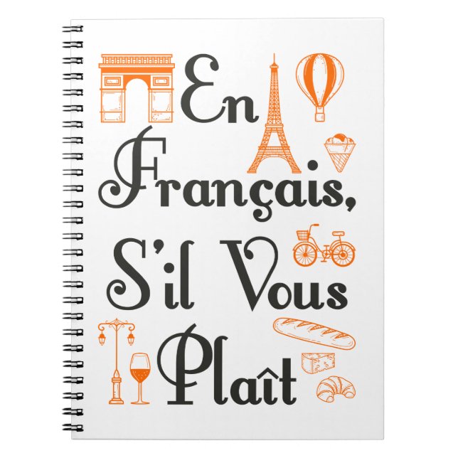 Cuaderno En Francais S'il Vous Plait Estudiante Francés (Frente)