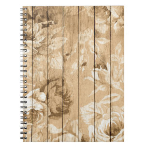 Cuaderno En madera vintage nostálgica de madera