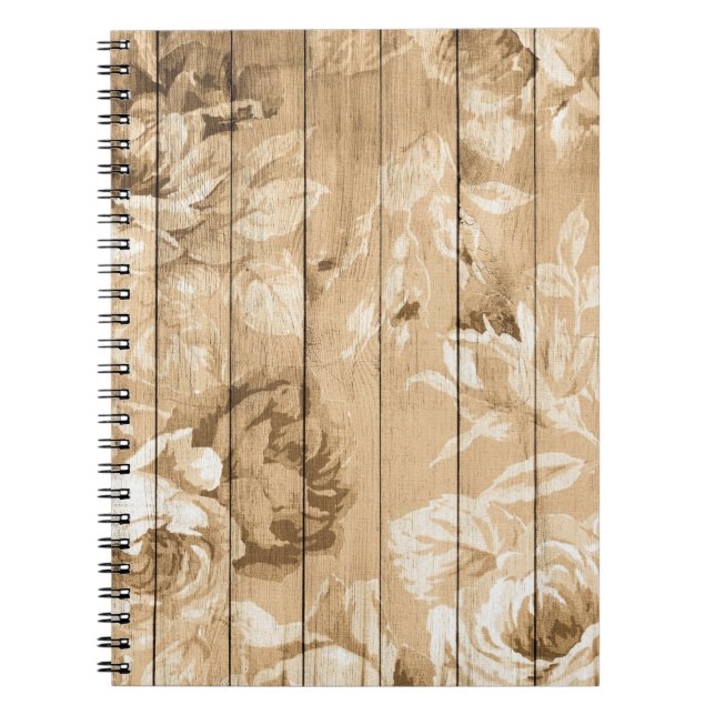 Cuaderno En madera vintage nostálgica de madera (Frente)