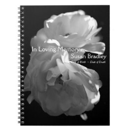 Cuaderno En memoria amorosa White Roses Libro de invitados