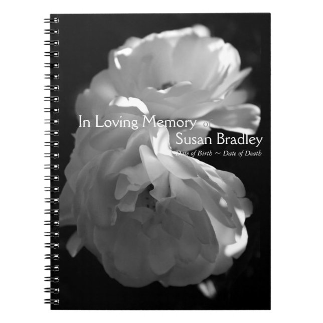 Cuaderno En memoria amorosa White Roses Libro de invitados  (Frente)