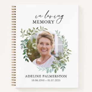 Cuaderno En memoria floral conmemorativa funeral
