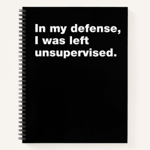 Cuaderno En mi defensa, me dejaron sin supervisión