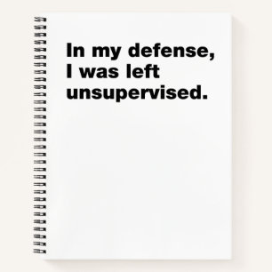 Cuaderno En mi defensa, me dejaron sin supervisión