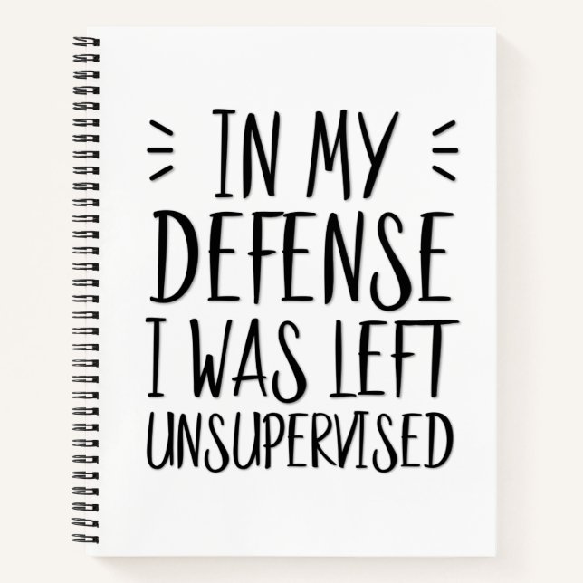 Cuaderno En mi defensa, me quedé sin supervisión y con grac (Anverso)